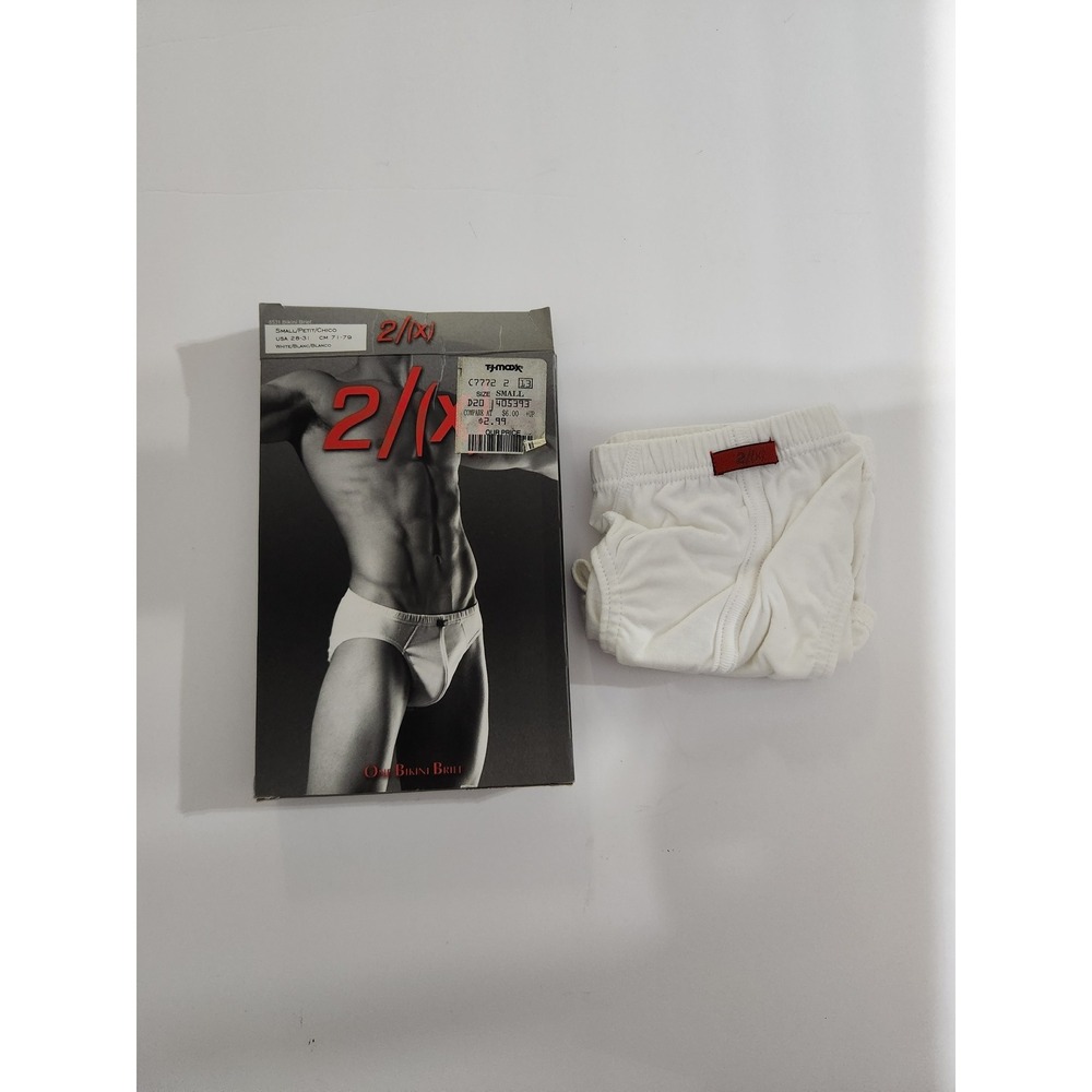2(x)ist Bikini Brief White Vintage 100% Cotton Low Rise Small